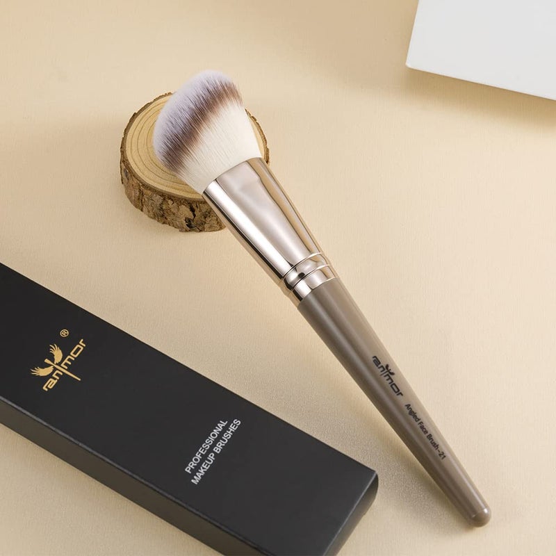 Anmor Contour Brush, Premium Contour Blush Bronzer Face Makeup Brush, Perfect For Cheek Forehead Jaw Nose Blending Deepening Contouring Polishing, Suitable For Powder Liquid Cream (Angled Contour - Image 2
